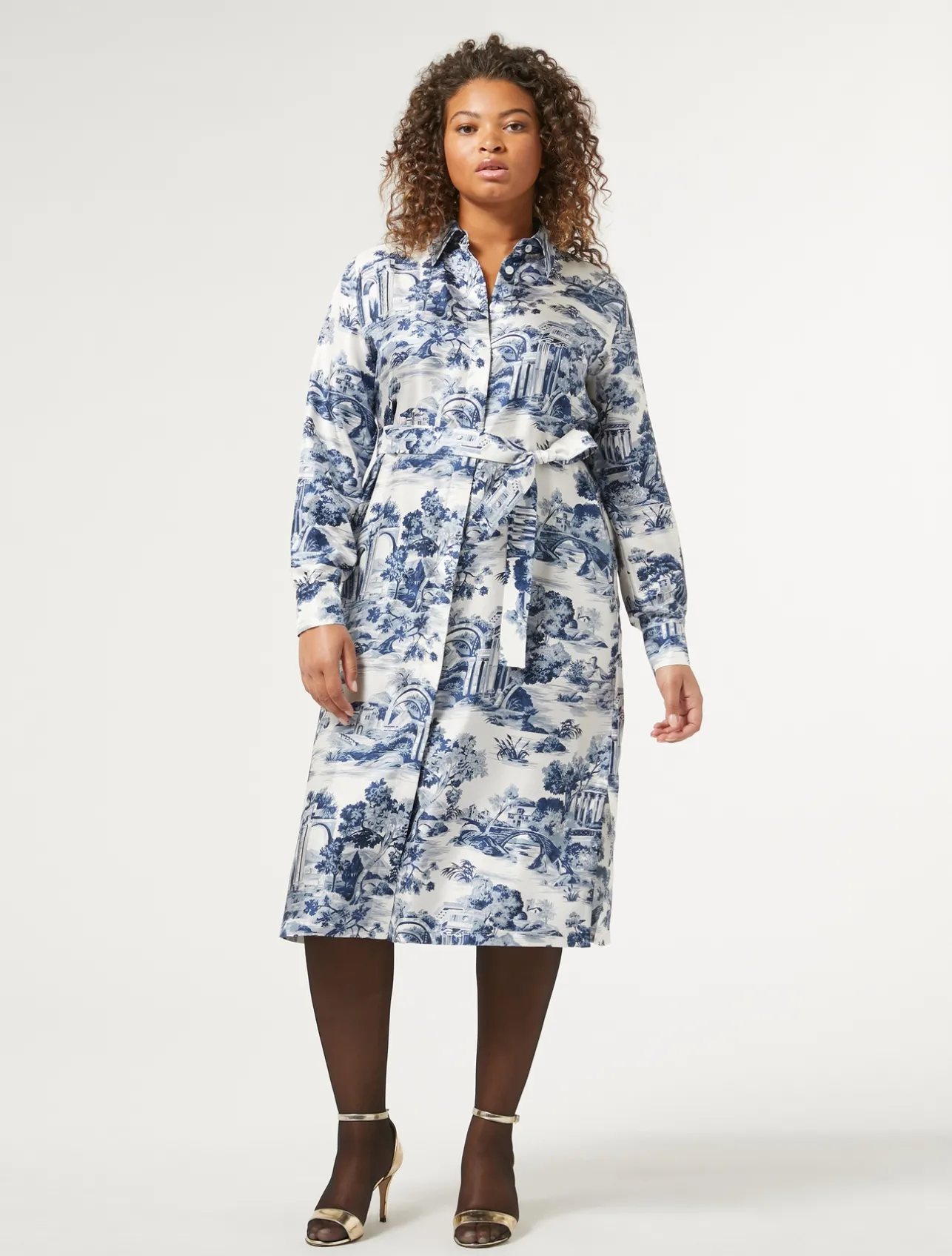 Abito chemisier in twill*Marina Rinaldi Outlet