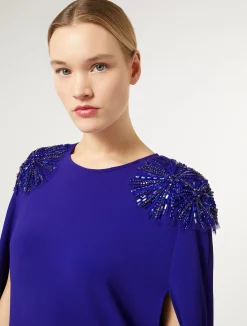 Abito in cady con ricamo*Marina Rinaldi Discount