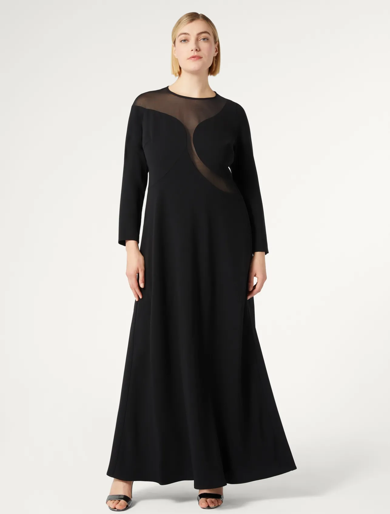 Abito in cady con tulle*Marina Rinaldi Hot