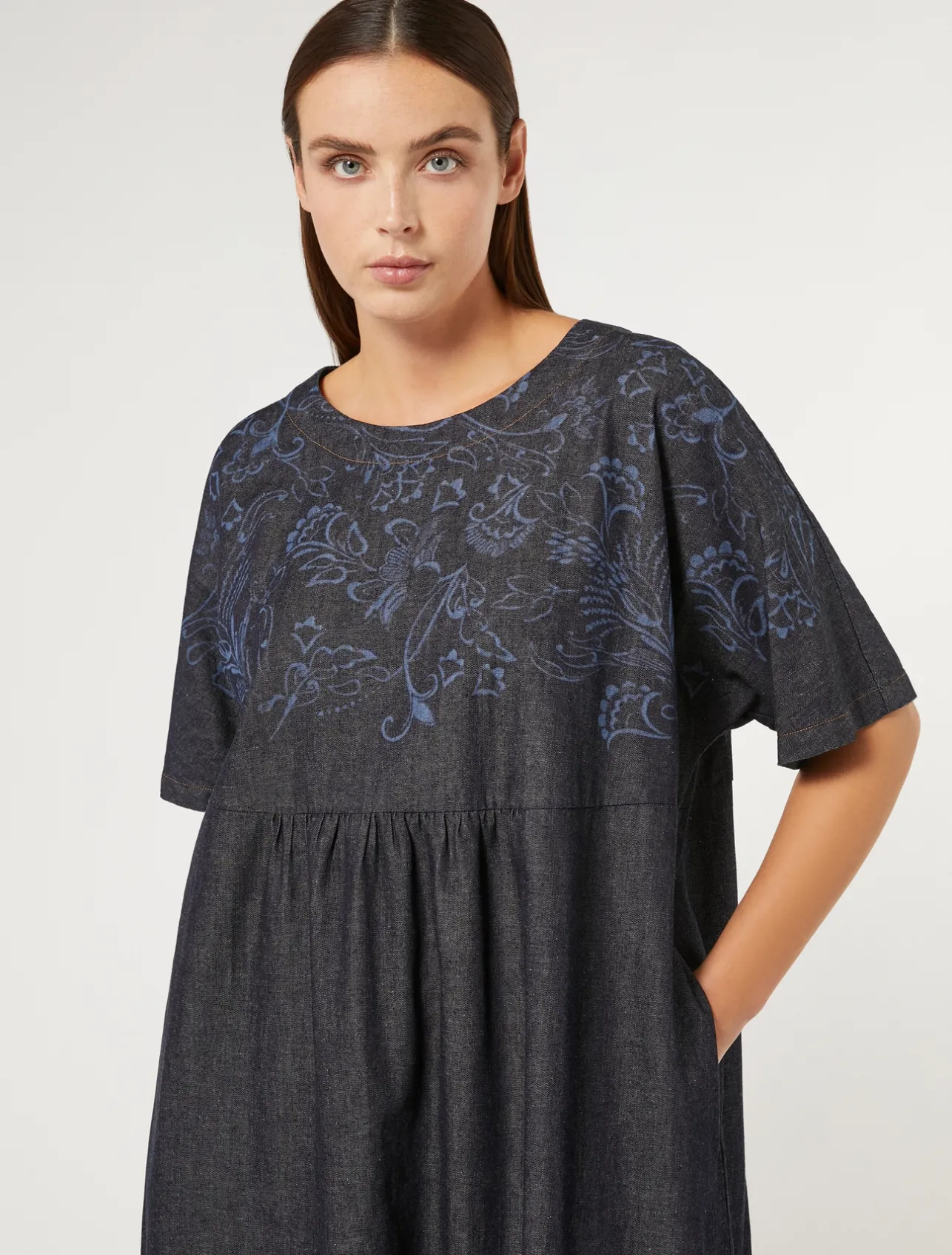 Abito in denim con ricamo*Marina Rinaldi Discount
