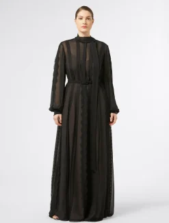 Abito in georgette di seta e pizzo*Marina Rinaldi Hot