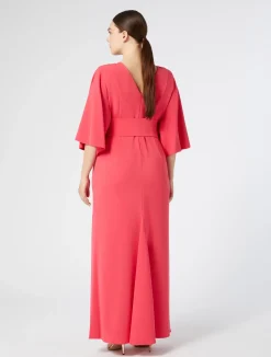 Abito lungo in cady con ricami*Marina Rinaldi Discount