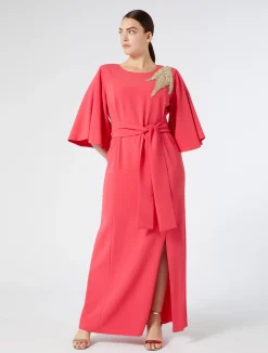 Abito lungo in cady con ricami*Marina Rinaldi Discount
