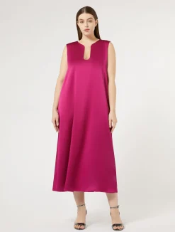 Abito lungo in crêpe envers satin*Marina Rinaldi Hot