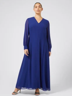 Abito lungo in crêpe georgette*Marina Rinaldi Discount