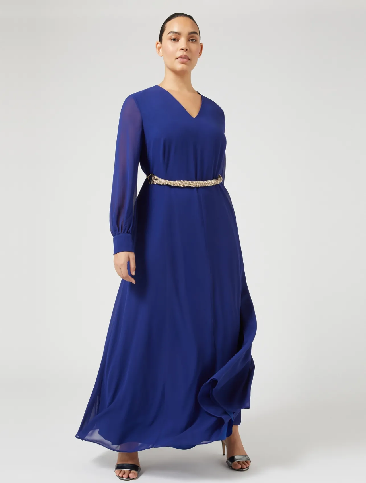 Abito lungo in crêpe georgette*Marina Rinaldi Discount