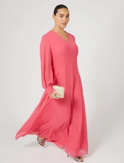 Abito lungo in crêpe georgette*Marina Rinaldi Discount