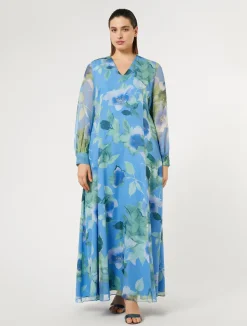 Abito lungo in georgette di seta*Marina Rinaldi Outlet