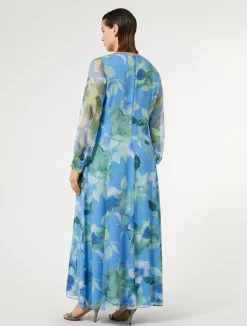 Abito lungo in georgette di seta*Marina Rinaldi Outlet