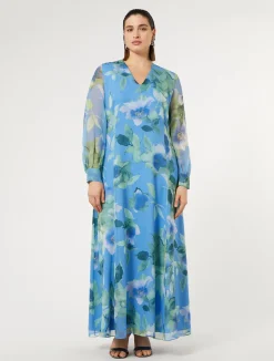 Abito lungo in georgette di seta*Marina Rinaldi Outlet