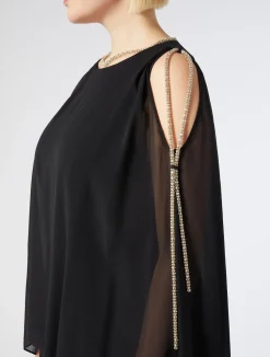 Abito lungo in georgette di seta*Marina Rinaldi Outlet