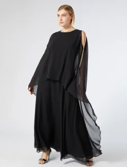 Abito lungo in georgette di seta*Marina Rinaldi Outlet
