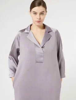 Abito lungo in jersey e raso*Marina Rinaldi Outlet