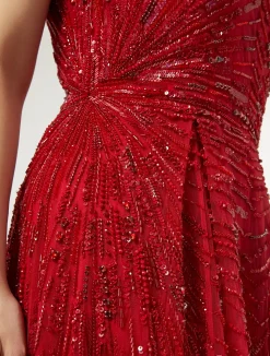 Abito lungo in tulle con ricamo*Marina Rinaldi Outlet
