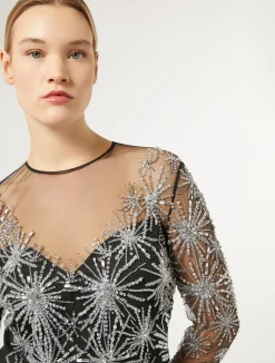 Abito lungo in tulle con ricamo*Marina Rinaldi Best