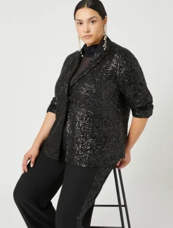 Blazer in tessuto tecnico e paillettes*Marina Rinaldi Clearance