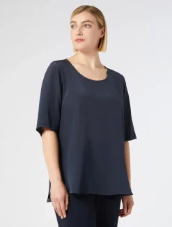 Blusa in crêpe de Chine di seta*Marina Rinaldi Fashion