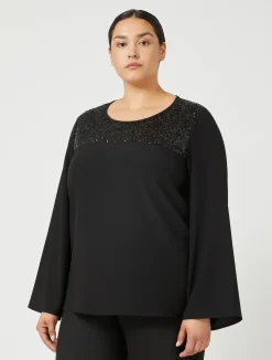 Blusa in crêpe envers satin*Marina Rinaldi Hot