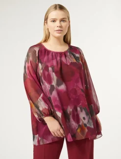 Blusa in georgette stampata*Marina Rinaldi Discount