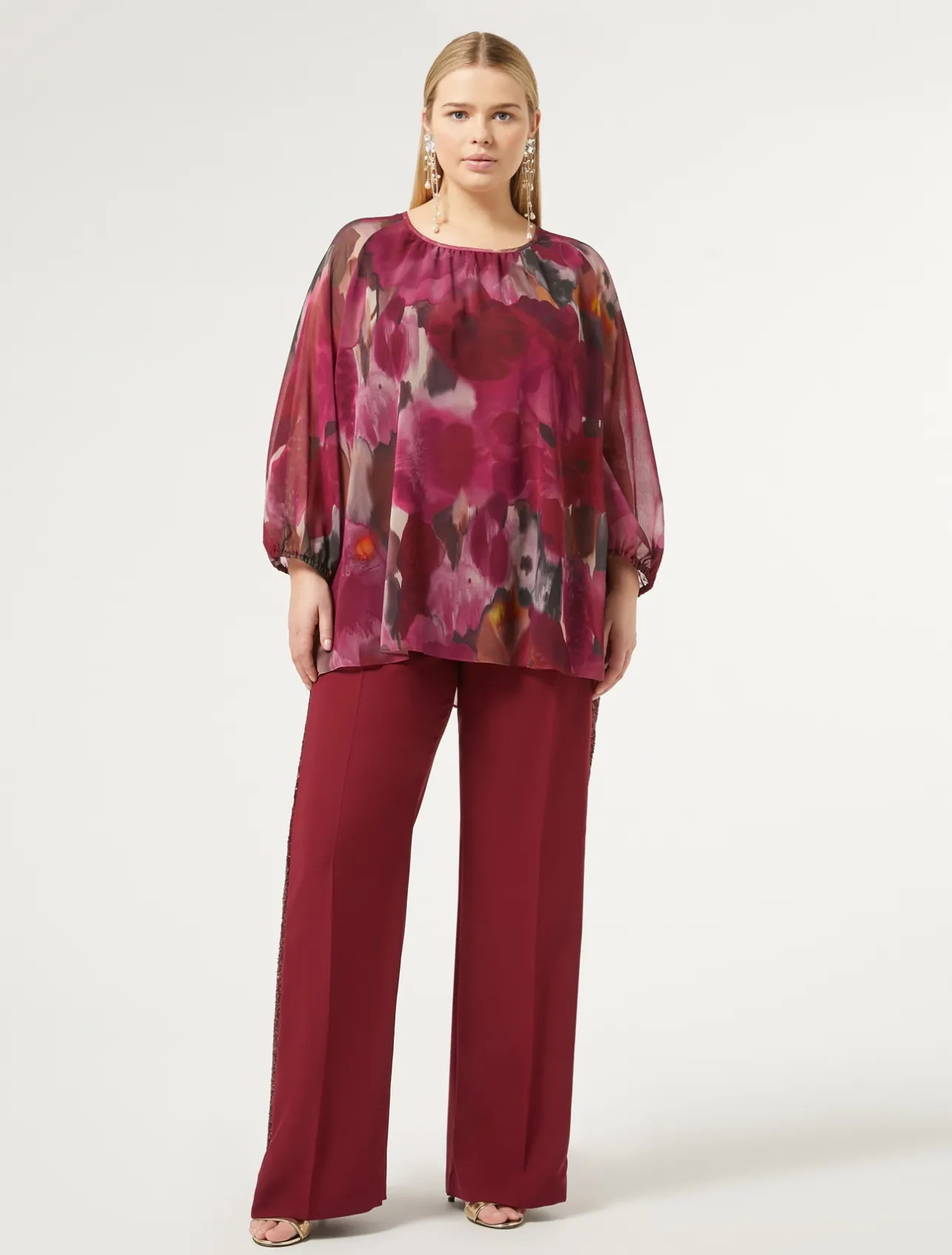 Blusa in georgette stampata*Marina Rinaldi Discount