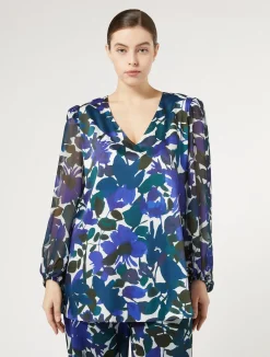 Blusa in twill e georgette*Marina Rinaldi Clearance