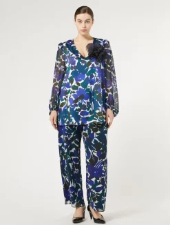 Blusa in twill e georgette*Marina Rinaldi Clearance