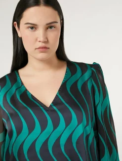 Blusa in twill e georgette*Marina Rinaldi Online
