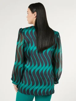 Blusa in twill e georgette*Marina Rinaldi Online
