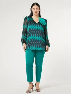 Blusa in twill e georgette*Marina Rinaldi Online