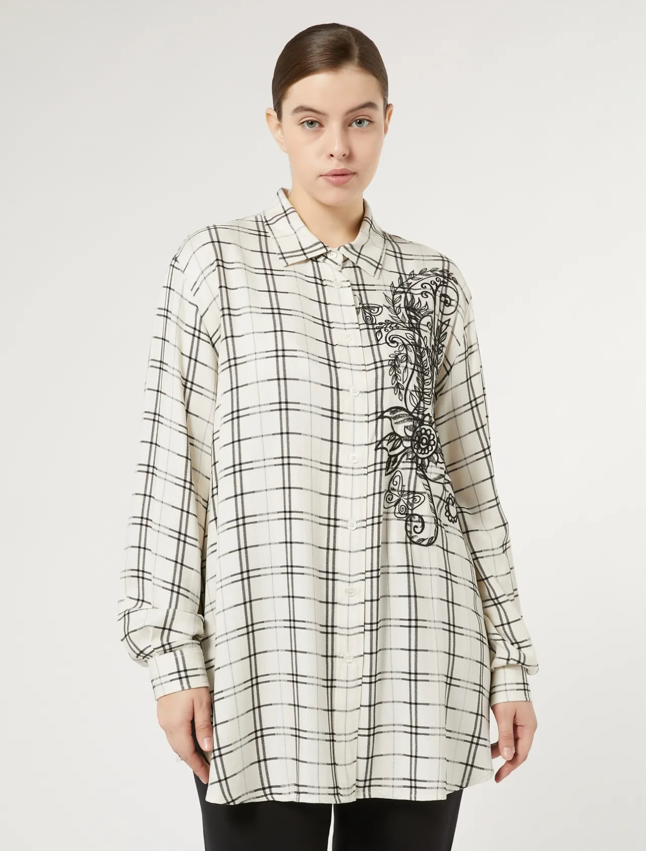 Camicia check con ricamo*Marina Rinaldi Online