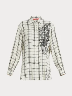Camicia check con ricamo*Marina Rinaldi Online