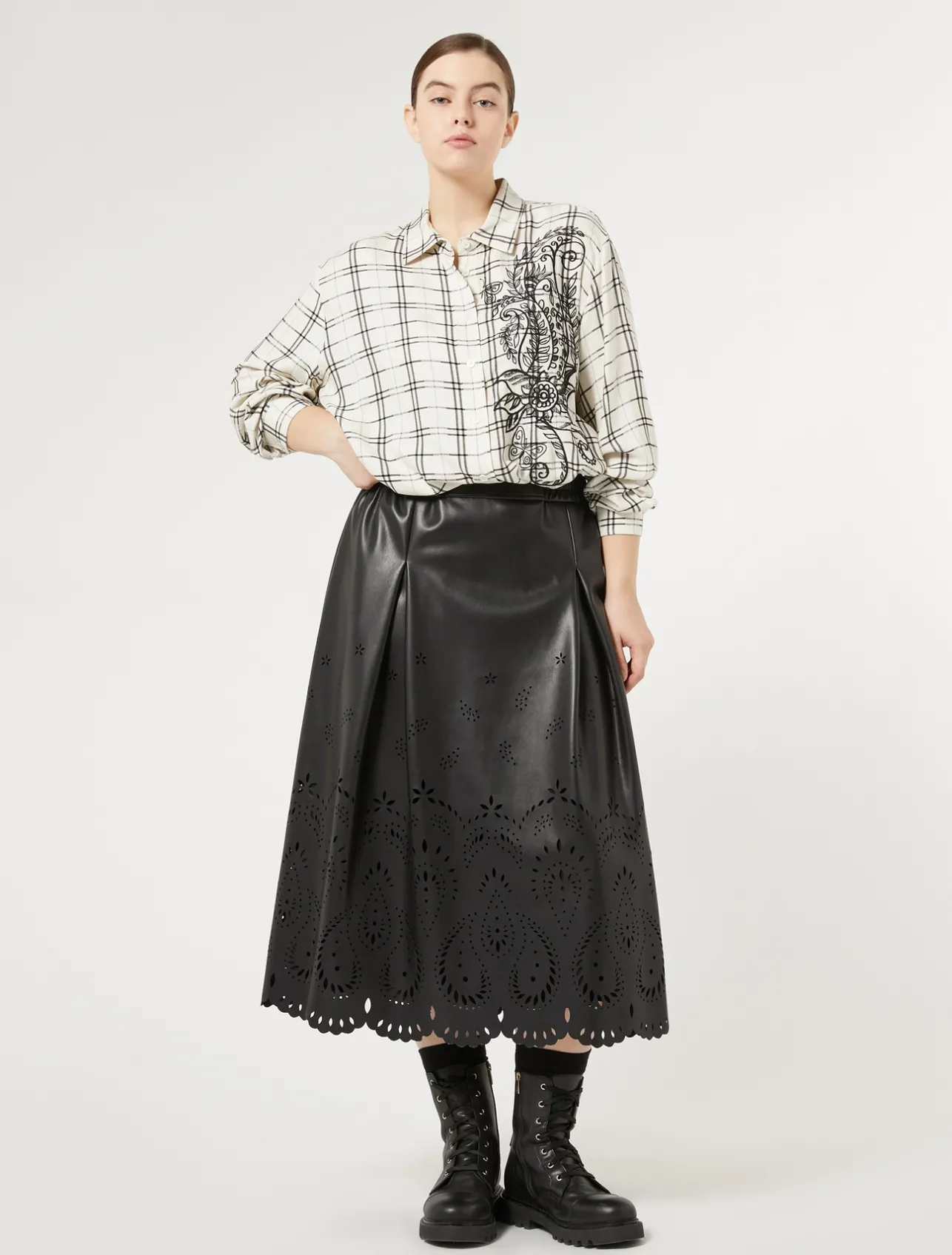 Camicia check con ricamo*Marina Rinaldi Online