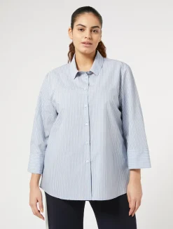Camicia in misto cotone tinto filo*Marina Rinaldi Fashion