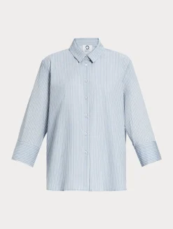 Camicia in misto cotone tinto filo*Marina Rinaldi Fashion