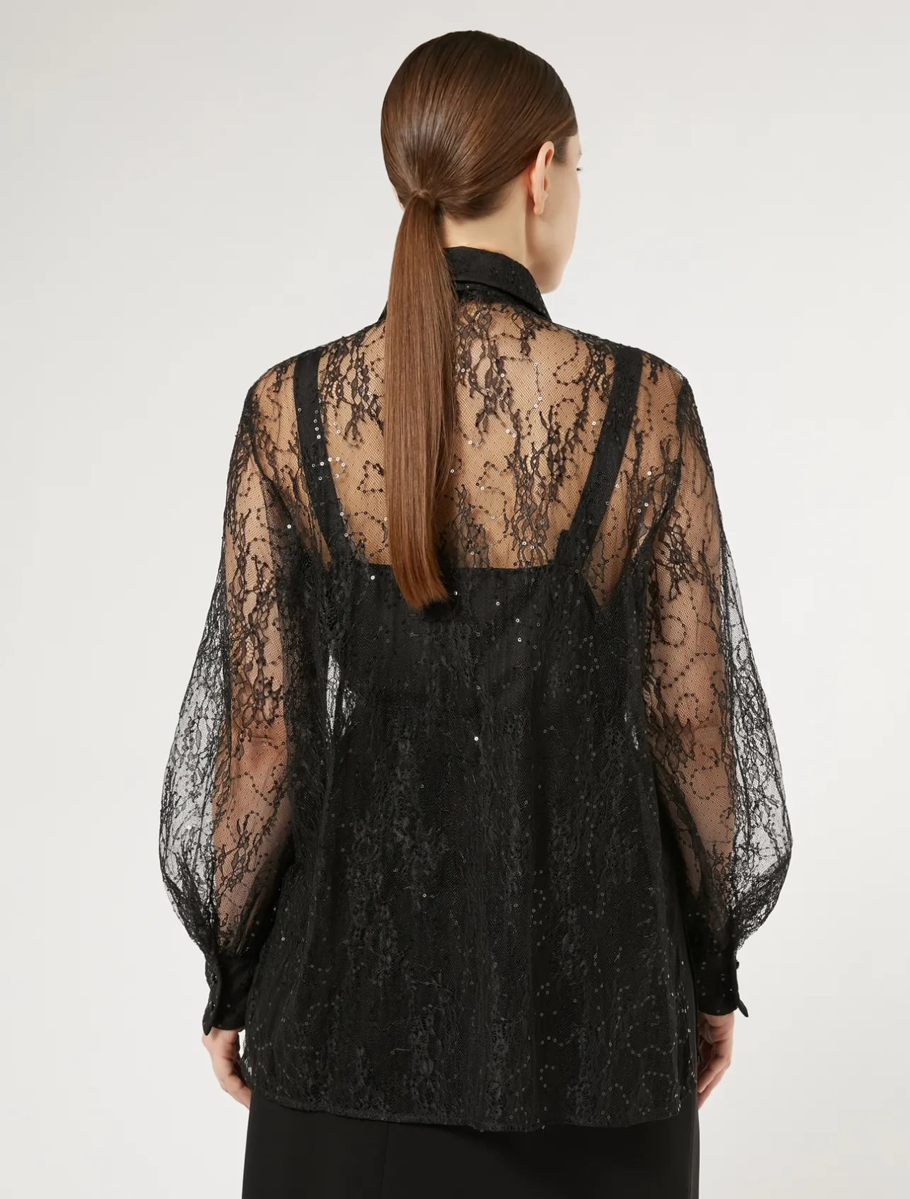 Camicia in pizzo con paillettes*Marina Rinaldi Outlet