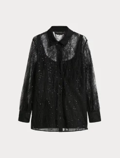 Camicia in pizzo con paillettes*Marina Rinaldi Outlet