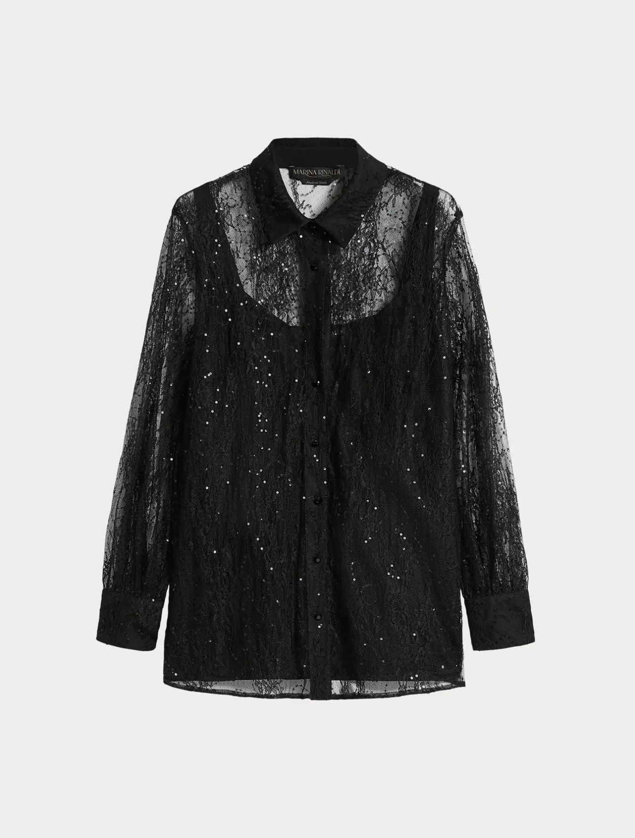 Camicia in pizzo con paillettes*Marina Rinaldi Outlet