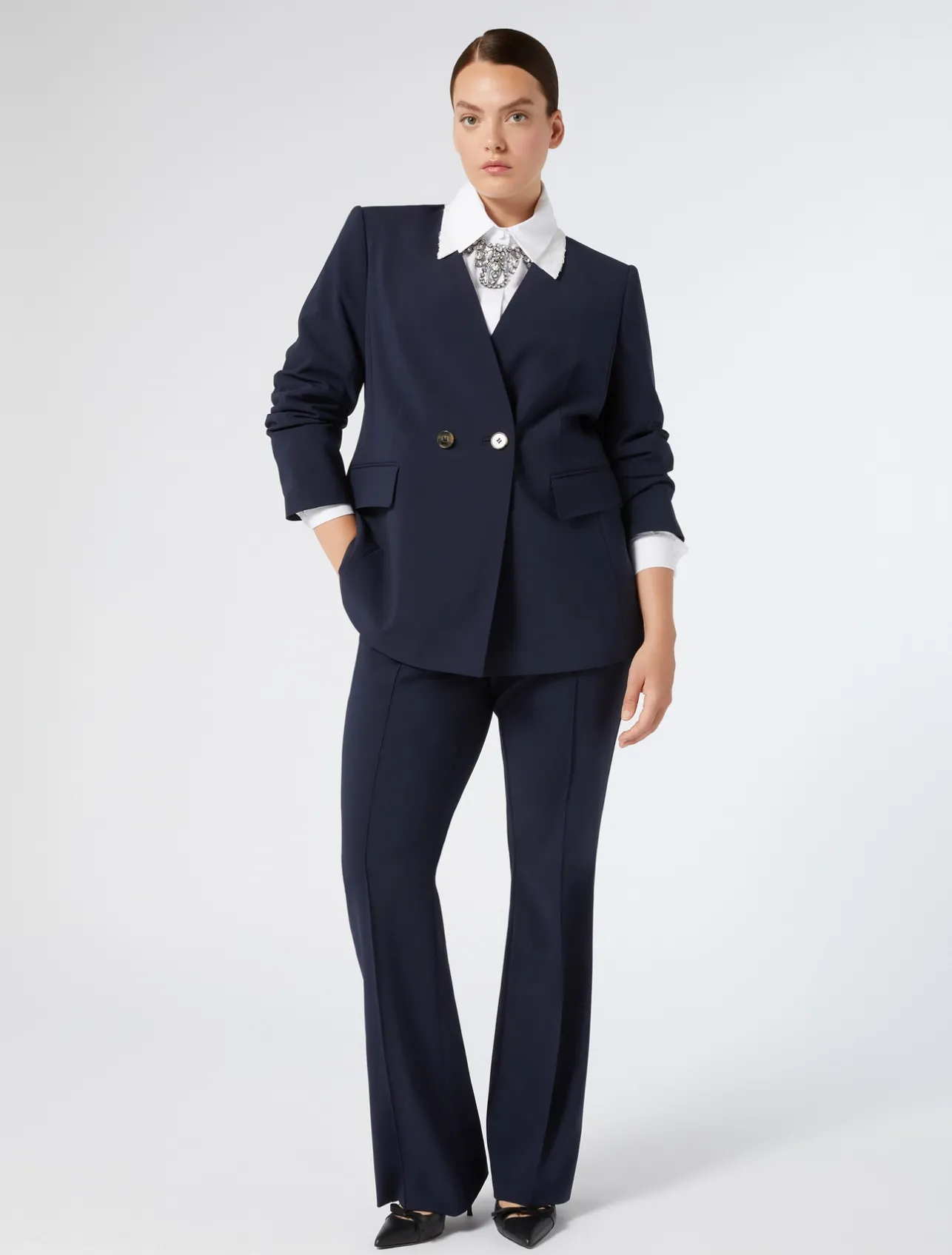 Camicia in popeline con colletto*Marina Rinaldi Outlet