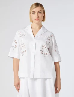 Camicia in popeline con ricamo*Marina Rinaldi Discount