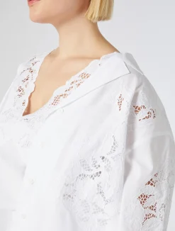 Camicia in popeline con ricamo*Marina Rinaldi Discount
