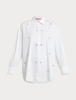 Camicia in popeline con ricamo*Marina Rinaldi Discount