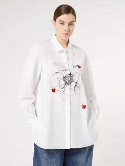 Camicia in popeline con ricamo*Marina Rinaldi Discount
