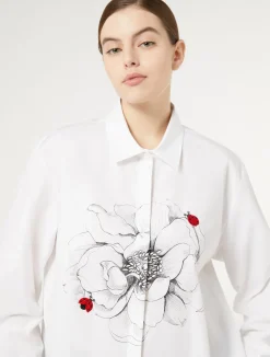 Camicia in popeline con ricamo*Marina Rinaldi Discount