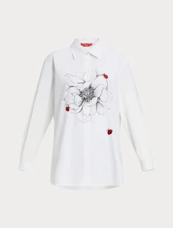 Camicia in popeline con ricamo*Marina Rinaldi Discount