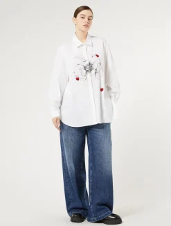 Camicia in popeline con ricamo*Marina Rinaldi Discount