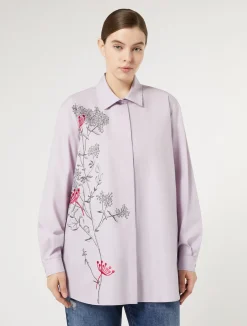 Camicia in popeline con ricamo*Marina Rinaldi Online