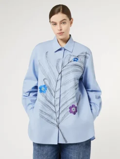 Camicia in popeline con ricamo*Marina Rinaldi Online