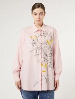 Camicia in popeline con ricamo*Marina Rinaldi Discount