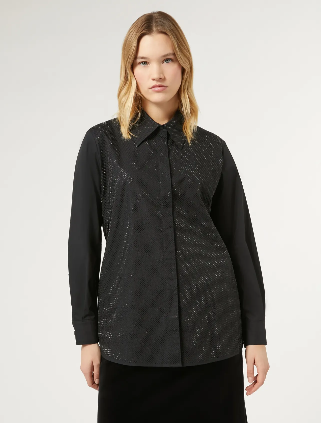 Camicia in popeline con strass*Marina Rinaldi Clearance