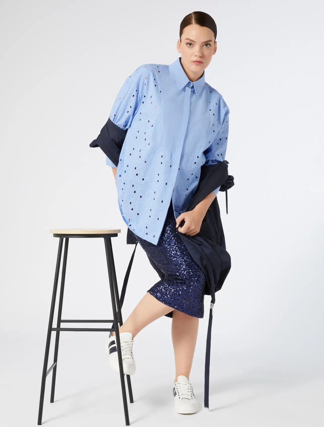Camicia in popeline ricamato*Marina Rinaldi Outlet
